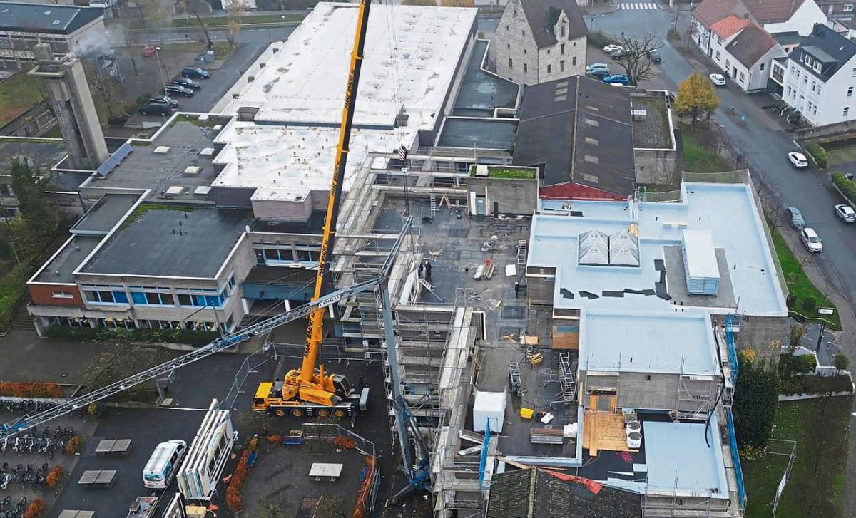 6,2 Millionen Euro hat die Stadt Geseke im vergangenen Jahr in Hochbaumaßnahmen gesteckt. Dazu gehört auch die Aufstockung des sogenannten „Olymp“ am Gymnasium Antonianum. Archivfoto: Stadt Geseke