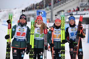 Die deutschen Biathletinnen holen das zweite Staffel-Podest des Winters. - Foto: Hendrik Schmidt/dpa