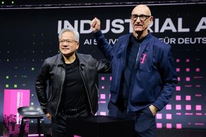 Nvidia und die Deutsche Telekom kooperieren bei einer KI-Fabrik in München. - Foto: Carsten Koall/dpa