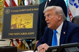 Das Konterfei des Präsidenten ist auch auf der «Trump Gold Card» zu sehen. - Foto: Alex Brandon/AP/dpa