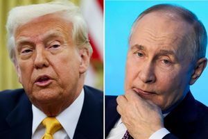 Einer redet, der andere blickt skeptisch: Der Kreml hält nichts von Trumps Versuch, Frieden durch Druck auf Moskau zu erzwingen. (Archivbild) - Foto: Pavel Bednyakov/AP/Pool via AP/dpa