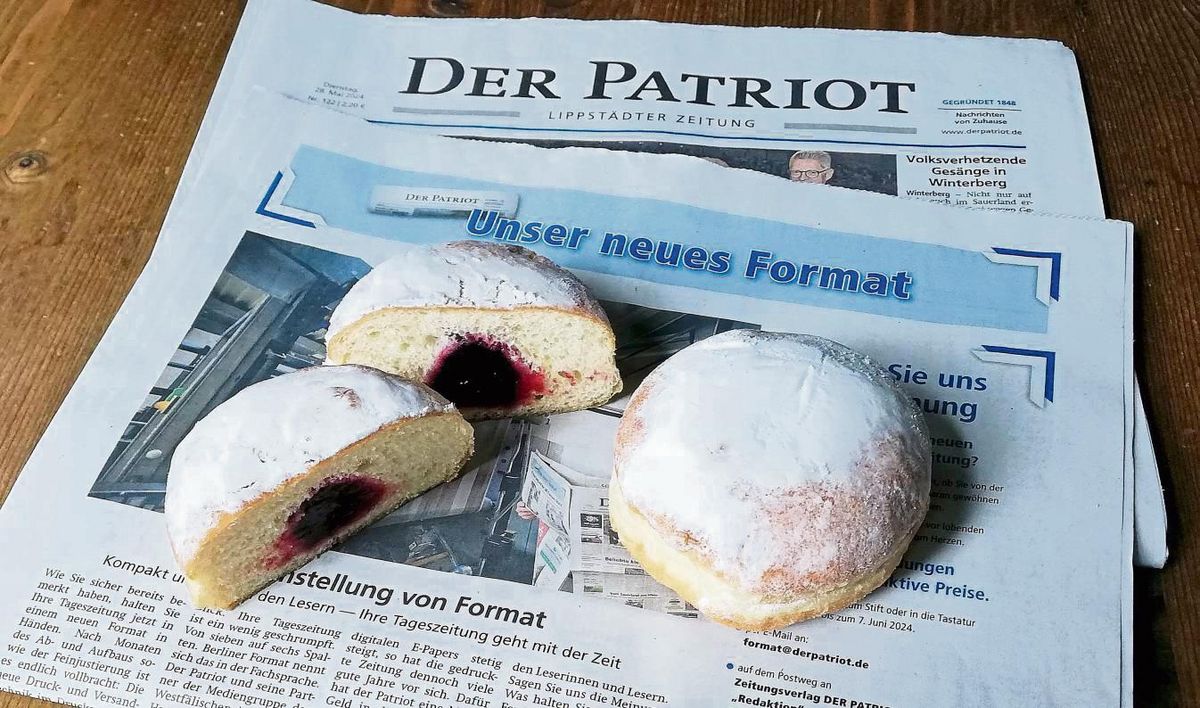 „Berliner Format: Eine runde Sache. Klein, aber fein. Auf die Füllung kommt es an. Die ist wie immer: gut!“: Diese Meinung zu unserer Formatumstellung samt Bild sendete uns Patriot-Leser Wolfgang Schneider aus Lippstadt zu.