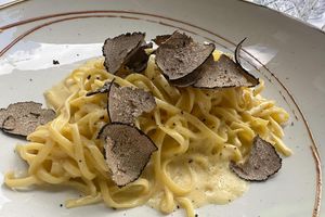 Tagliolini Al Tartufo Nero - Trüffelnudeln in einem Berliner Restaurant. - Foto: Gregor Tholl/dpa-Zentralbild/dpa