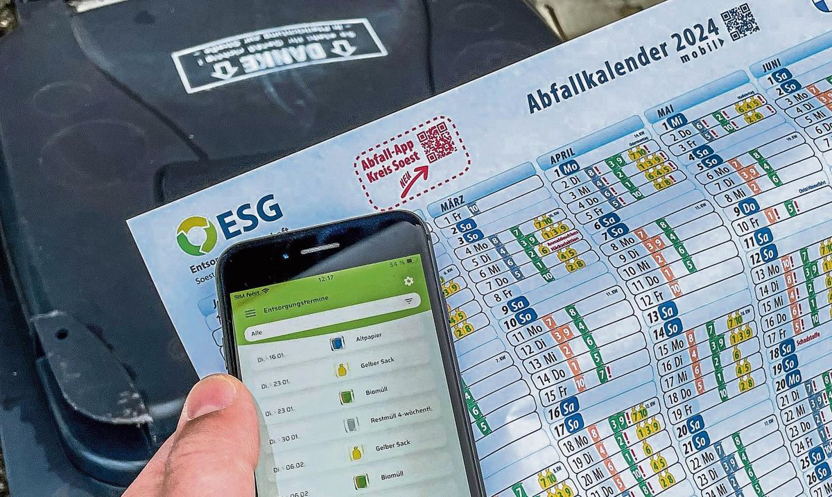 Weniger Papier, mehr App: Die ESG stellt den Abfallkalender ab diesem Jahr bevorzugt elektronisch zur Verfügung. Wer die Papierversion möchte, muss selbst aktiv werden. Foto: Winkelmann