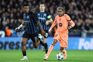 Yamal (rechts) rettete Barcelona einen Punkt in Brügge. - Foto: Bruno Fahy/Belga/dpa