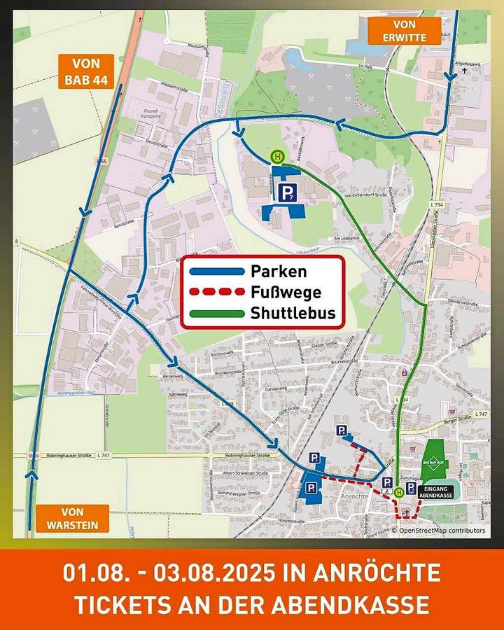 Die Parkplatzsituation beim Big Day Out.