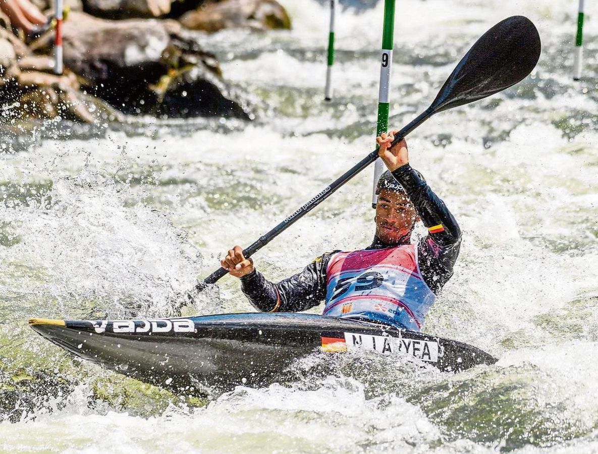 Finale erreicht, alles gut für Nelian Laryea: Das 17-jährige Paddel-Ass vom WSC Lippstadt belegte bei der Kanuslalom-Junioren-WM in Frankreich den zehnten Platz. Nächstes Ziel ist die EM in Slowenien Ende Juli. Foto: Reichenbach
