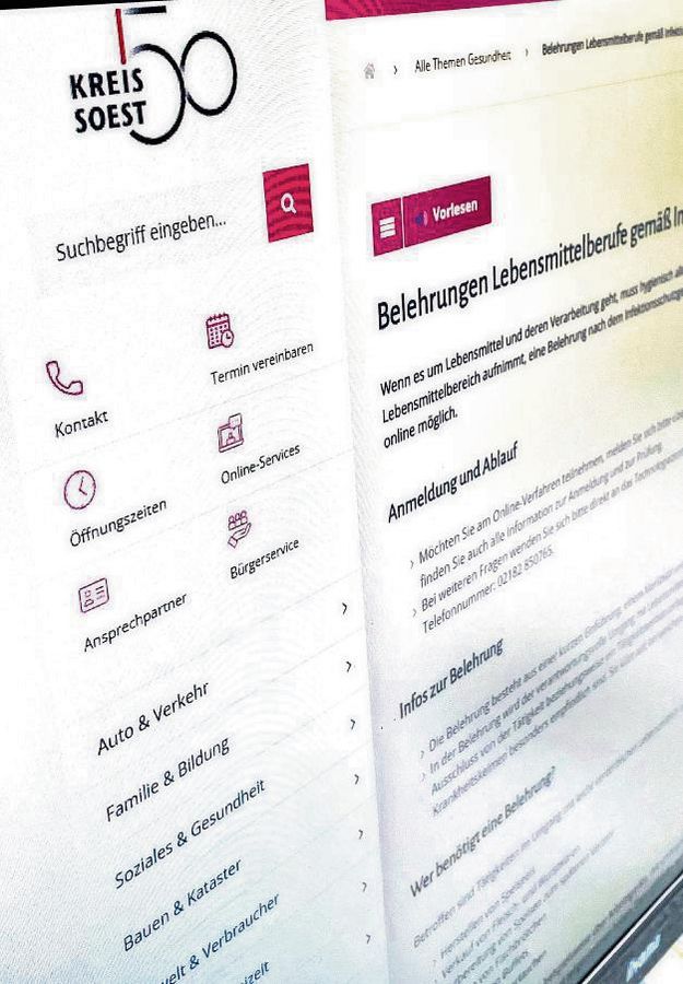 Auch Belehrungen für Lebensmittelberufe finden beim Kreis Soest inzwischen online statt. Foto: Winkelmann