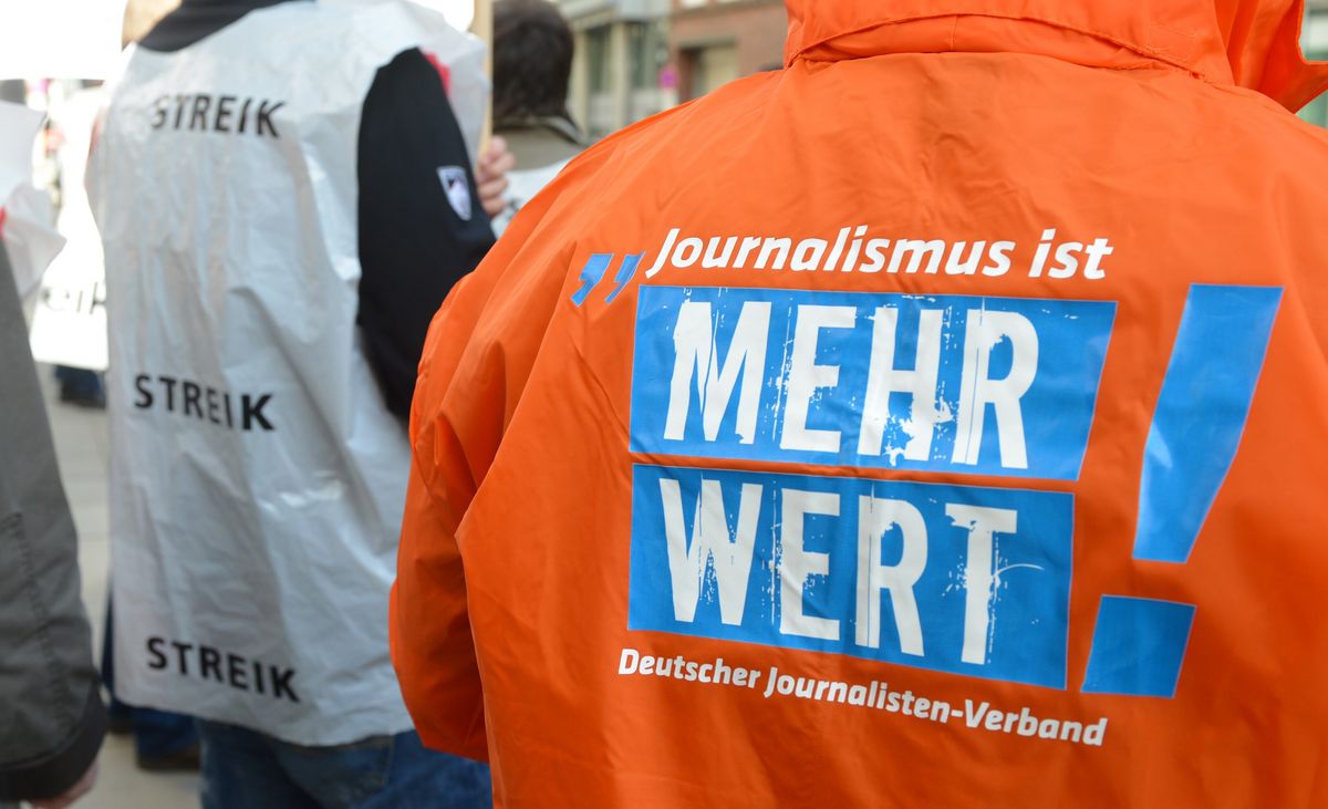 Redakteurinnen und Redakteure des Patriot haben am Freitagmorgen die Arbeit niedergelegt. Grund für den Warnstreik sind die festgefahrenen Tarifverhandlungen zwischen Gewerkschaften und Zeitungsverlegern. Foto: dpa