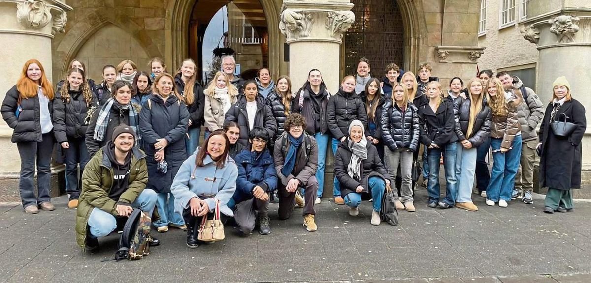 Internationales Klassenzimmer: Die Erasmus-Konferenz brachte Schüler aus vier Ländern am Ostendorf-Gymnasium in Lippstadt zusammen – unter anderem stand ein Ausflug nach Münster auf dem Programm.