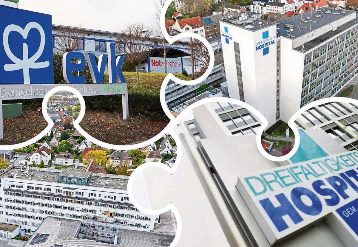 Das medizinische Konzept für die Fusion von Dreifaltigkeitshospital und Evangelischem Krankenhaus haben die Geschäftsführungen jetzt vorgestellt. Fotos: Eickhoff/ Montage: Der Patriot