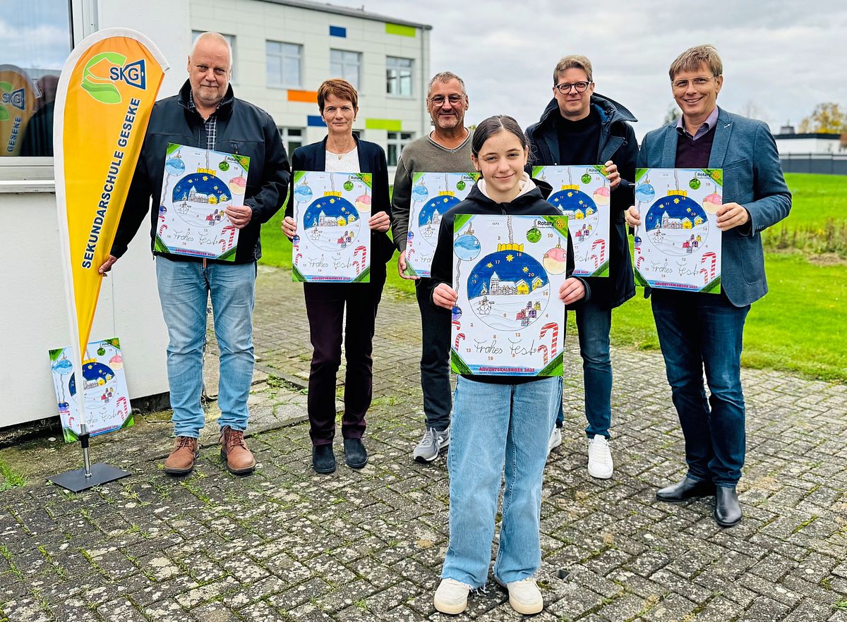 Als Motiv hat Lina Leymojeva aus Klasse 7 b der Sekundarschule in Geseke eine Weihnachtskulisse ausgewählt.