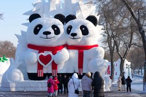 Jedes Jahr strömen Millionen von Besuchern nach Harbin, um die Schnee- und Eis-Skulpuren zu sehen. - Foto: Wang Song/XinHua/dpa