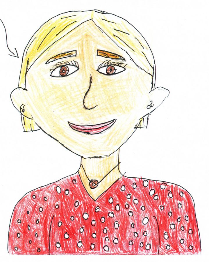 Für das Projekt „Zeitung in der Grundschule“ durfte auch gezeichnet werden. Marlene hat ihre Lehrerin gezeichnet.