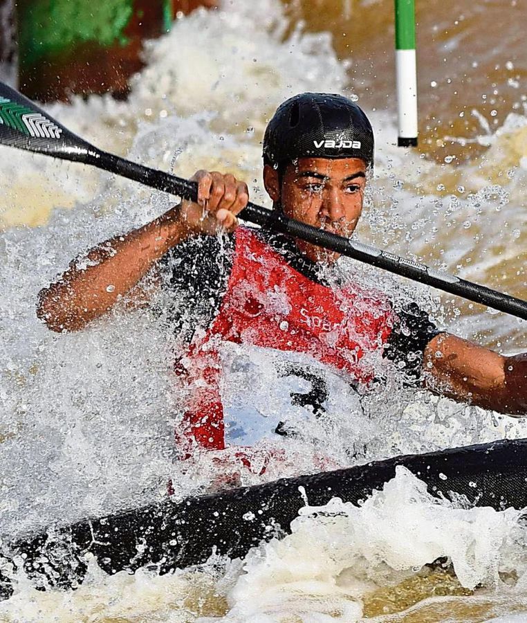 Nelian Laryea in seinem Element: Das 16-jährige Kanuslalom-Ass vom WSC Lippstadt will sich unbedingt für die Welt- und Europameisterschaften qualifizieren.