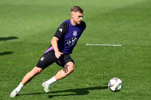 Joshua Kimmich beim Training vor seinem 100. Länderspiel. - Foto: Federico Gambarini/dpa