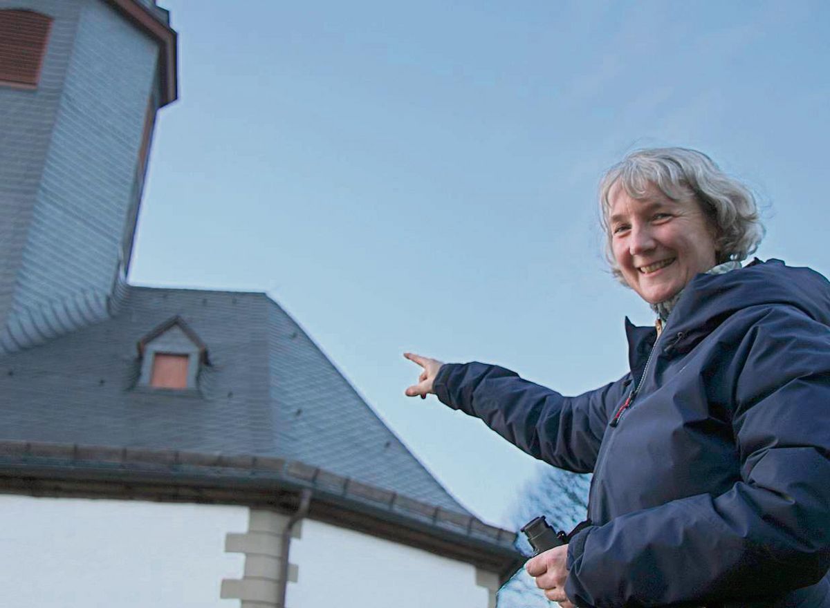 Ein Heim für Mauersegler soll hinter den Turmgauben an der Dreweraner Kirche entstehen. Initiiert hat das Margareta Sprissler vom Nabu. Fotos: Löseke (2) / dpa