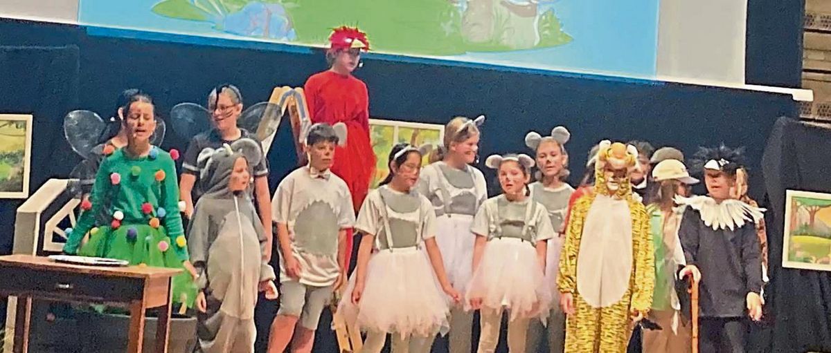 Lebhaft und lustig: Die Musical-AG der Marienschule überzeugt mit „Tikko Tiger und die Tiere der Madame“. Foto: Frenz