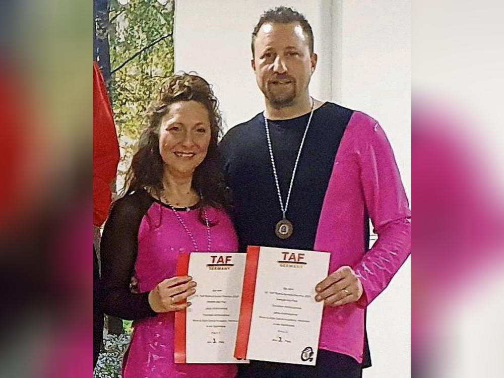 Das Lippstädter Paar Jana und Thorsten Ambrosinow träumt von der Weltmeisterschaft im Discofox.