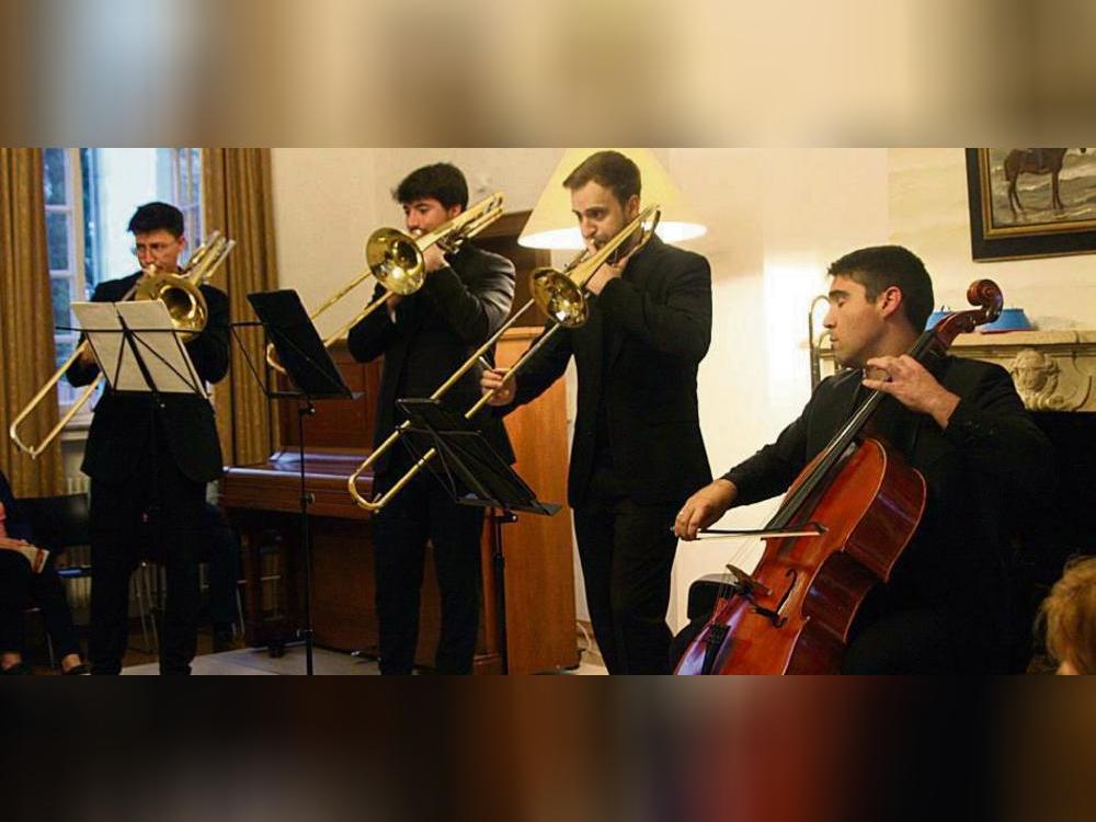 Das Millischer Trombone Quartet schlug den Bogen von Mozart bis zu Metallica. Foto: Wissing