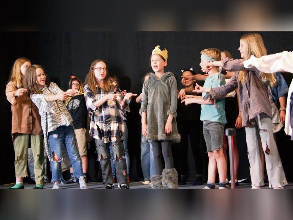 Die Musical-AG der Friedrichschule begeisterte ihr Publikum bei der Aufführung von „Wo die wilden Kerle wohnen“ mit viel Spielfreude und Kreativität. Foto: Wissing