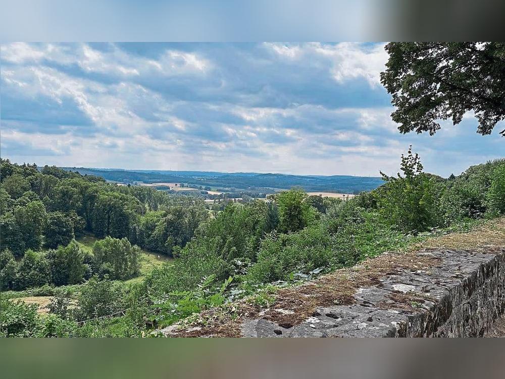 Die Aussicht von der Stadtmauer hinunter ins Möhnetal in Richtung Sägewerk Fisch: Künftig könnten hier Windräder das Panorama prägen. Foto: S. Bsdurek