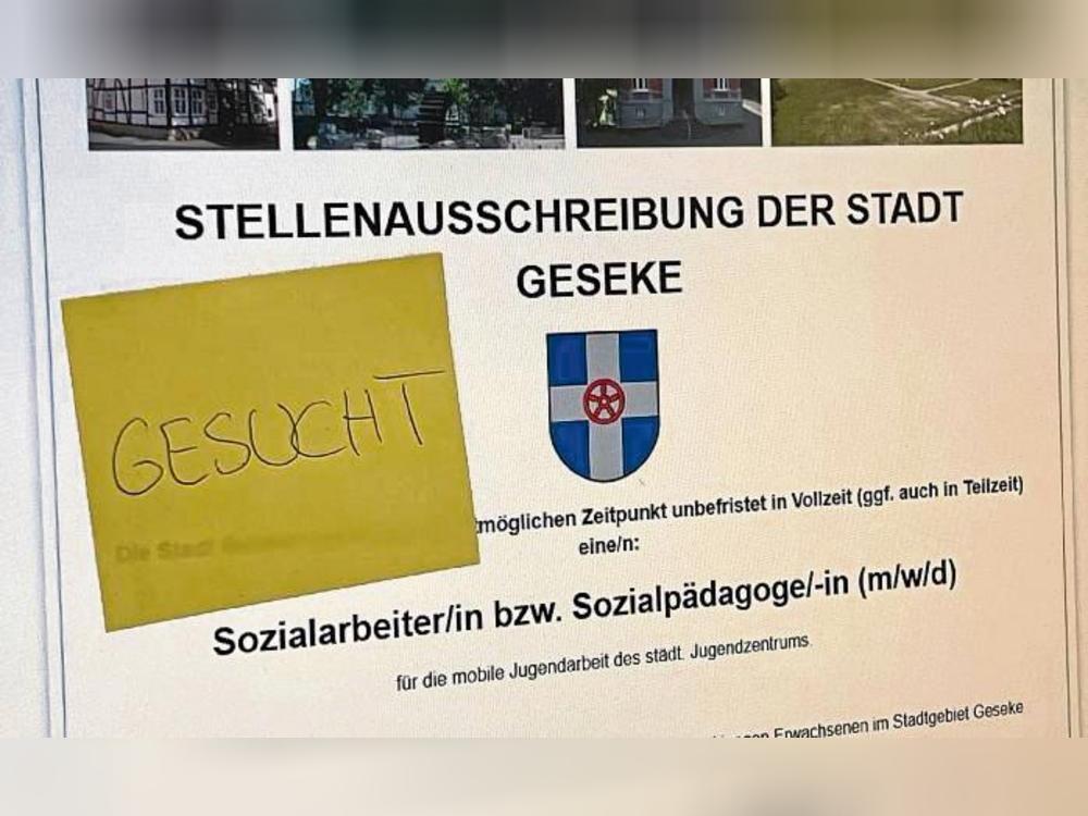 Seit über drei Jahren ist die Stelle als Sozialarbeiter auf der Homepage der Stadt ausgeschrieben. Foto: A. Bsdurek