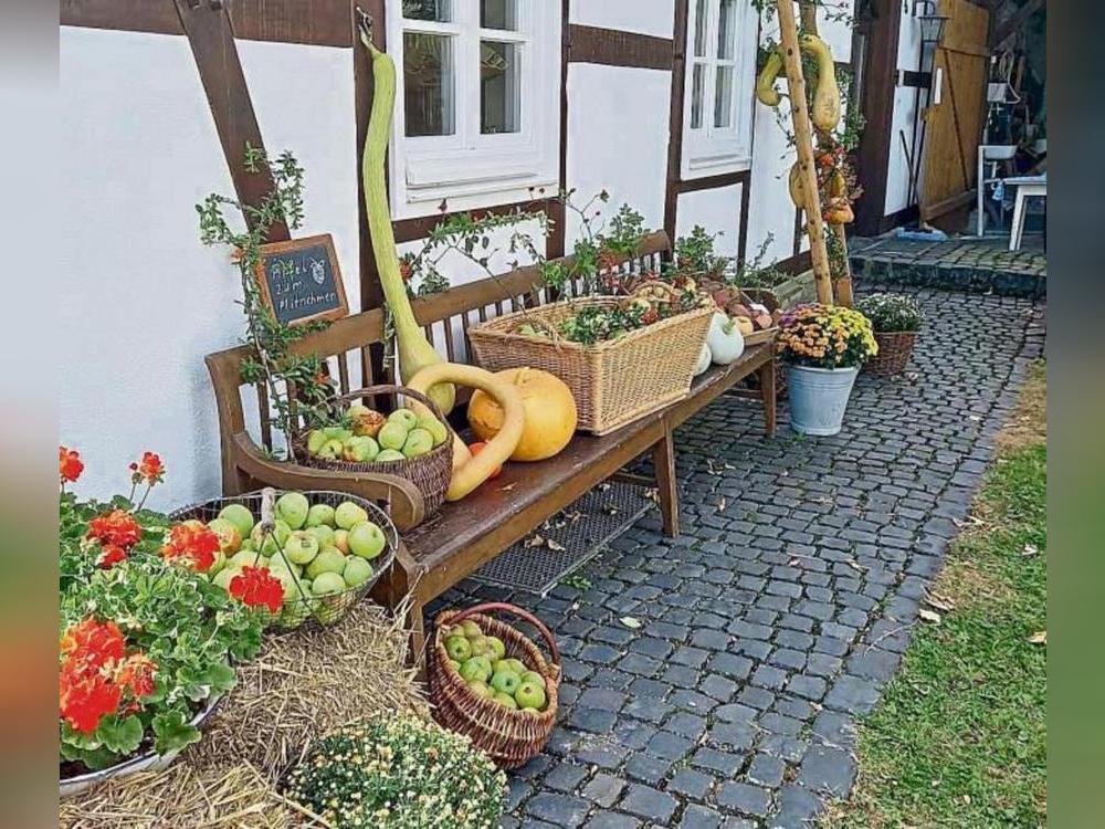 Nicht nur das Erntegut in Rohform, sondern auch Torten, Muß und Reibeplätzchen gibt‘s beim Apfelfest.