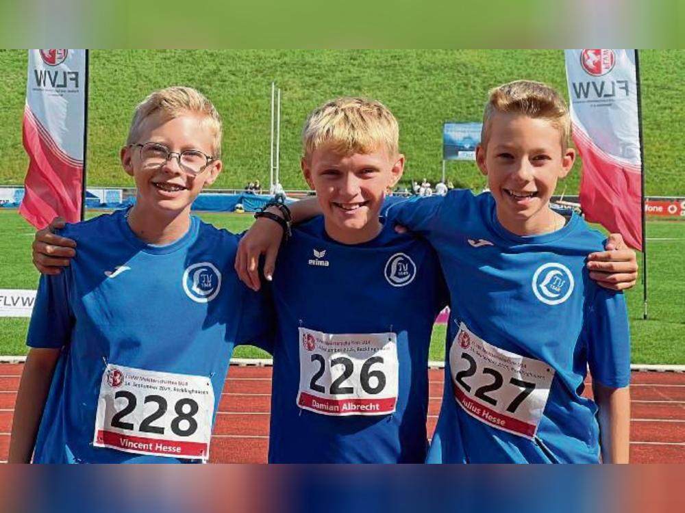 Top in Form bei den U14-Meisterschaften: (von links) Vincent Hesse, Damian Albrecht und Julius Hesse.