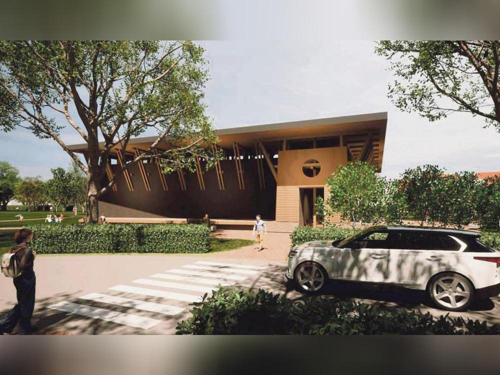 Frischer Wind für Bad Waldliesborn: Kern der Idee ist eine Kombination aus Gradierwerk und Inhalatorium, hier am favorisierten Standort Eulenpark. Visualisierung: GGS Architekten