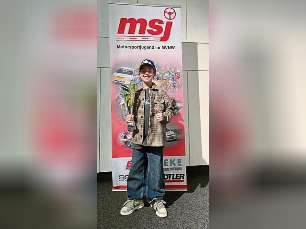 NRW-Vizemeister Piet Cußmann freut sich über seinen Erfolg.