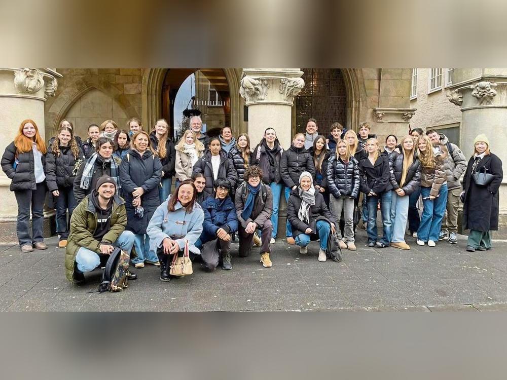 Internationales Klassenzimmer: Die Erasmus-Konferenz brachte Schüler aus vier Ländern am Ostendorf-Gymnasium in Lippstadt zusammen – unter anderem stand ein Ausflug nach Münster auf dem Programm.