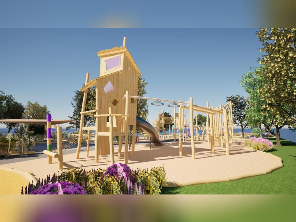 Schaukeln, drehen, klettern – und zwar für alle: Lippstadt setzt ein starkes Zeichen für mehr Teilhabe. Am Jahnplatz entsteht für 700 000 Euro der erste inklusive Spielplatz der Stadt. Hier zu sehen - ein Teil des geplanten Kletterbereichs. Visualisierung: natürlich inklusiv