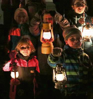 Mit der Dochtlampe auf Tour.