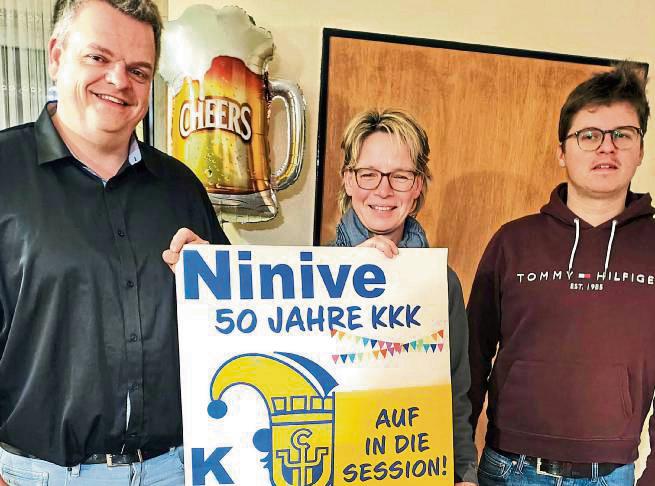 Auf eine tolle Jubiläumssession freuen sich (v.l.): Präsident Daniel Weber, Schriftführerin Simone Authmann und der 2. Vorsitzende Maik Erdmann. Foto: Thomas