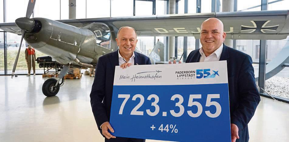 Stellten die Zahlen vor: Flughafen-Geschäftsführer Roland Hüser (r.) und Aufsichtsratsvorsitzender Christoph Rüther.