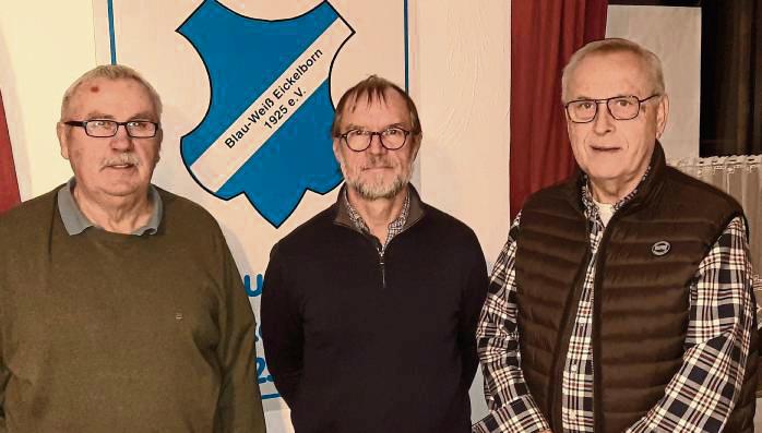 Drei BWE-Oldies kehren in die Führungsetage der Eickelborner Alten Herren zurück (v.l.): Helmut Tiegs, Arnold Sluimann und Egbert Strake.