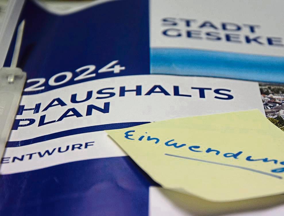 Ein Geseker Bürger hat eine Einwendung gegen den Haushaltsentwurf fürs Jahr 2024 vorgebracht. Foto: Kossack