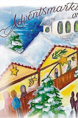 Plakat des Adventsmarkts an der Marienschule.