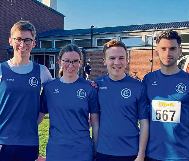 Gute Laune im LTV-Lager: Felix Kaiser, Laura Kaiser, Lennart Reinecke und Vasilis Filaktoglou (v.l.) konnten mit ihrem Formtest in Langenberg sehr zufrieden sein.