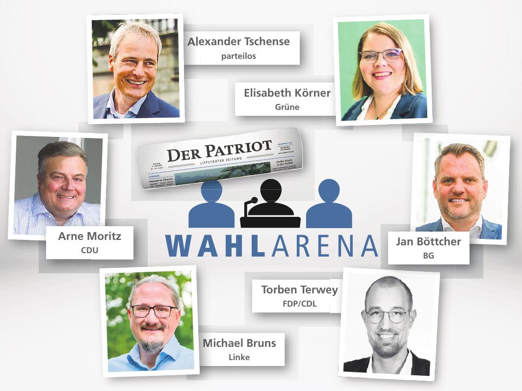 Wer wird Bürgermeister in Lippstadt? Wir kennen die Antwort noch nicht, können aber vielleicht Entscheidungshilfe für die Wahl geben bei der Patriot-Podiumsdiskussion am 3. September auf der Studiobühne des Stadttheaters. Montage: Bogomolov