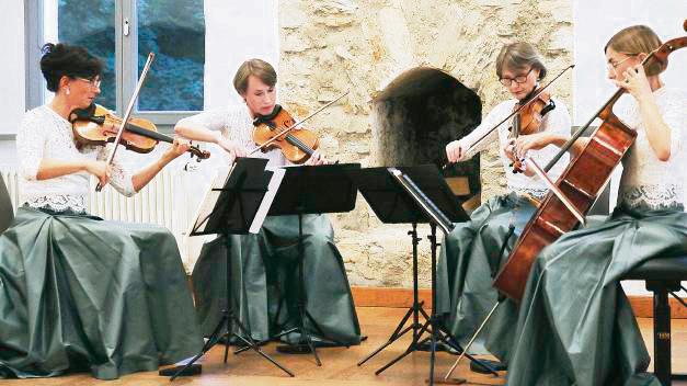 Das Klenke Quartett beim Konzert von „WestfalenClassics“ auf dem Rittergut Störmede. Foto: Heier