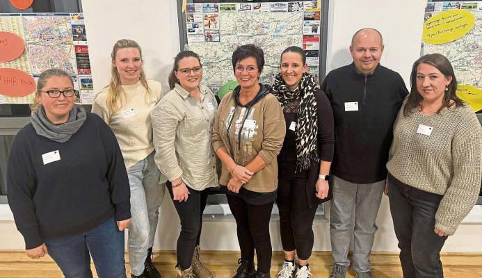 Gemeinsam stark (v.l.): Anna Odenthal (Kita St. Josef), Sabrina Krekeler (Kita Am Wasserturm), Christine Laumeier (Bonifatius), Monika Hinzen (Kindertagespflege „Nesthäkchen“), Sabrina Münsterteicher („Nesthäkchen“), Viktor Enders („Kleiner Sonnenschein“), Nadja Enders („Kleiner Sonnenschein“).