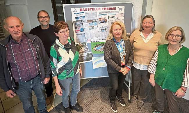 Engagiert für den Erhalt der Soletherme in Bad Waldliesborn: Bis zum 8. Dezember wollen die Engagierten noch Unterschriften sammeln. Foto: Cegelski