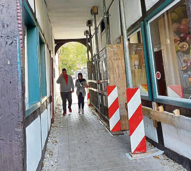 Die Sanierungsmaßnahme in der „Dunklen Halle“, dem Durchgang am Metzgeramtshaus, wird voraussichtlich Mitte März starten. Foto: Heienbrok