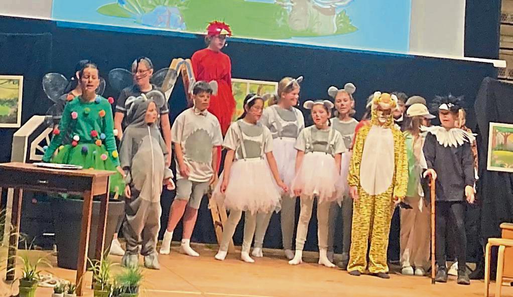 Die Marienschüler der Musical-AG begeisterten als unterhaltsame Tiere. Foto: Frenz