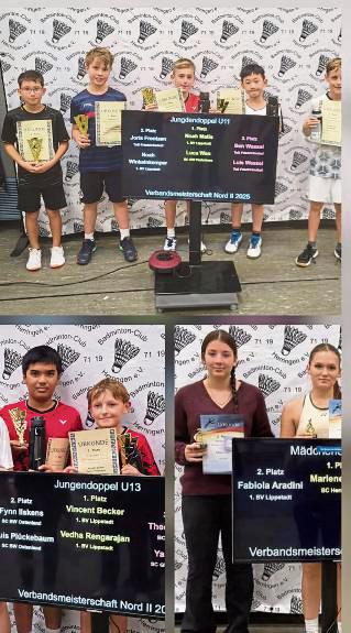 Bei den Verbandsmeisterschaften im Badminton in Hamm belegten die Nachwuchskräfte vom 1. BV Teutonia Lippstadt Podestplätze.