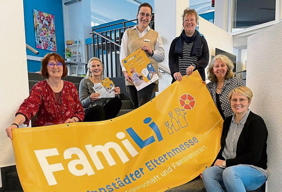 Gestalten die Elternmesse FamiLi (v.l.): Karin Denninghaus (Awo), Susanne Musga, Inka Krohn (beide EVK), Birgit Ernst (SkF), Kerstin Werner und Sabrina Janetzky (beide Stadt). Foto: Rückert