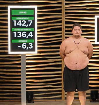 6,3 Kilo hat Lukas (23) in einer Woche abgenommen. Foto: Sat1