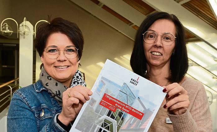 Michaela Schlummer und Katrin Dietz aus dem Sachgebiet Pflegeplanung und Alter haben den Bericht der WTG-Behörde (früher Heimaufsicht) vorgestellt. Foto: Kalle (Kreis Soest)